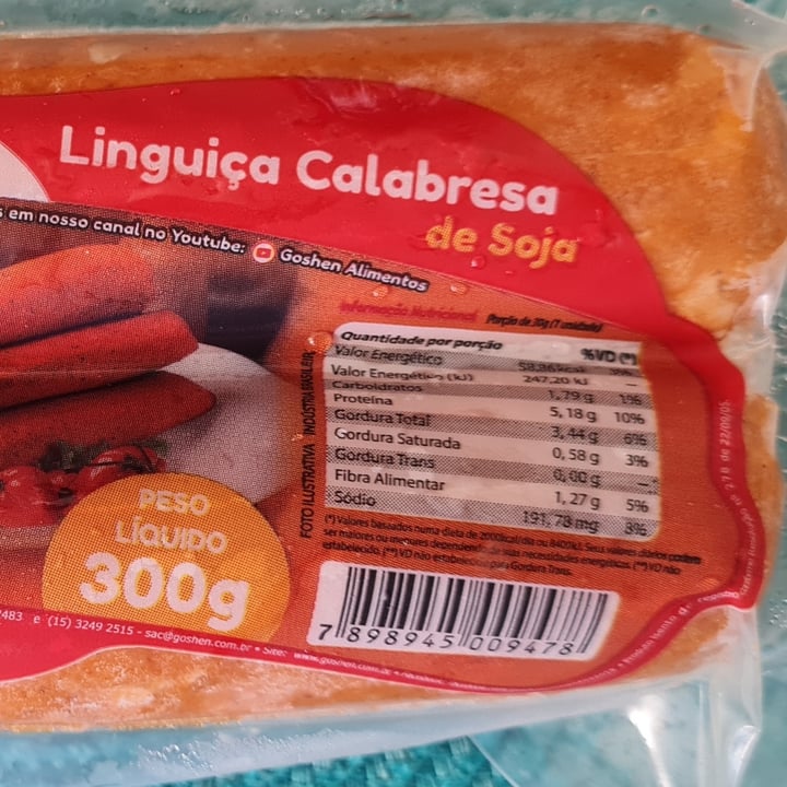photo of Goshen Linguiça Calabresa Vegana shared by @marthacalderaro on  23 Jul 2023 - review