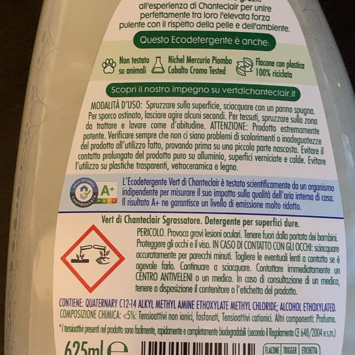 photo of Vert di Chanteclair ecodetergente sgrassatore universale shared by @silviavenanzoni on  03 May 2023 - review
