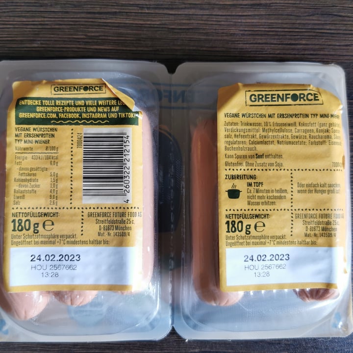 photo of GREENFORCE Vegane Mini Wiener shared by @tzschoppi on  01 Mar 2023 - review