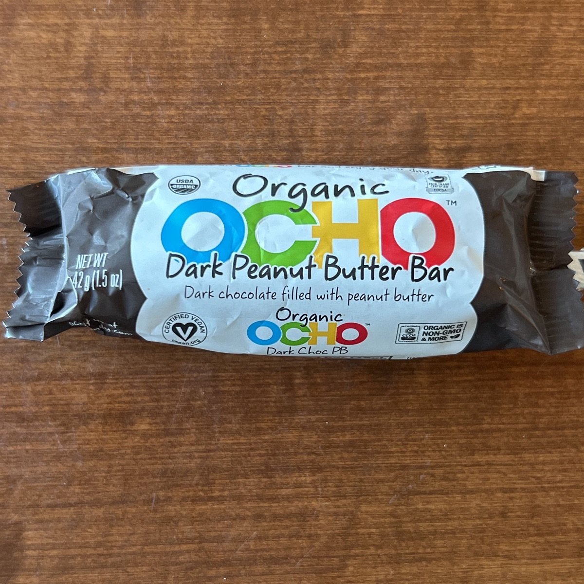 Ocho Candy Dark Chocolate Peanut Butter Candy Bar, 12-Pack (1.5 oz Bars) main image 1