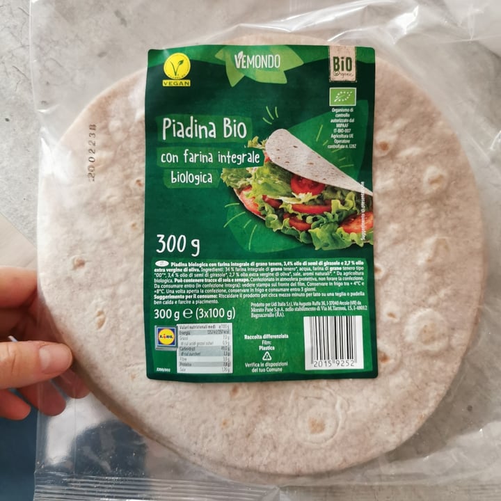 photo of Vemondo Piadina bio integrale shared by @elianamarley on  11 Jan 2023 - review