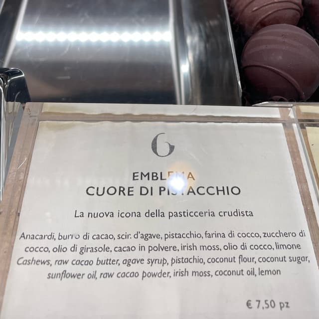 Photo of the dish “Emblema al pistacchio”