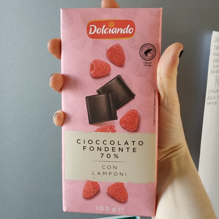 photo of Dolciando Cioccolata Fondente 70% con Lamponi shared by @chiaraz on  23 May 2023 - review