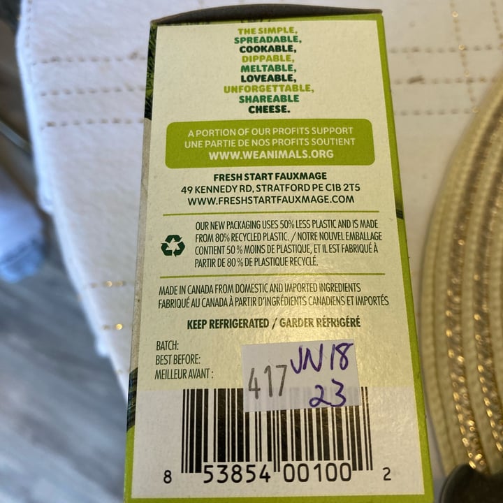photo of Fresh Start Fauxmage Creamy Herb shared by @toad22 on  08 May 2023 - review