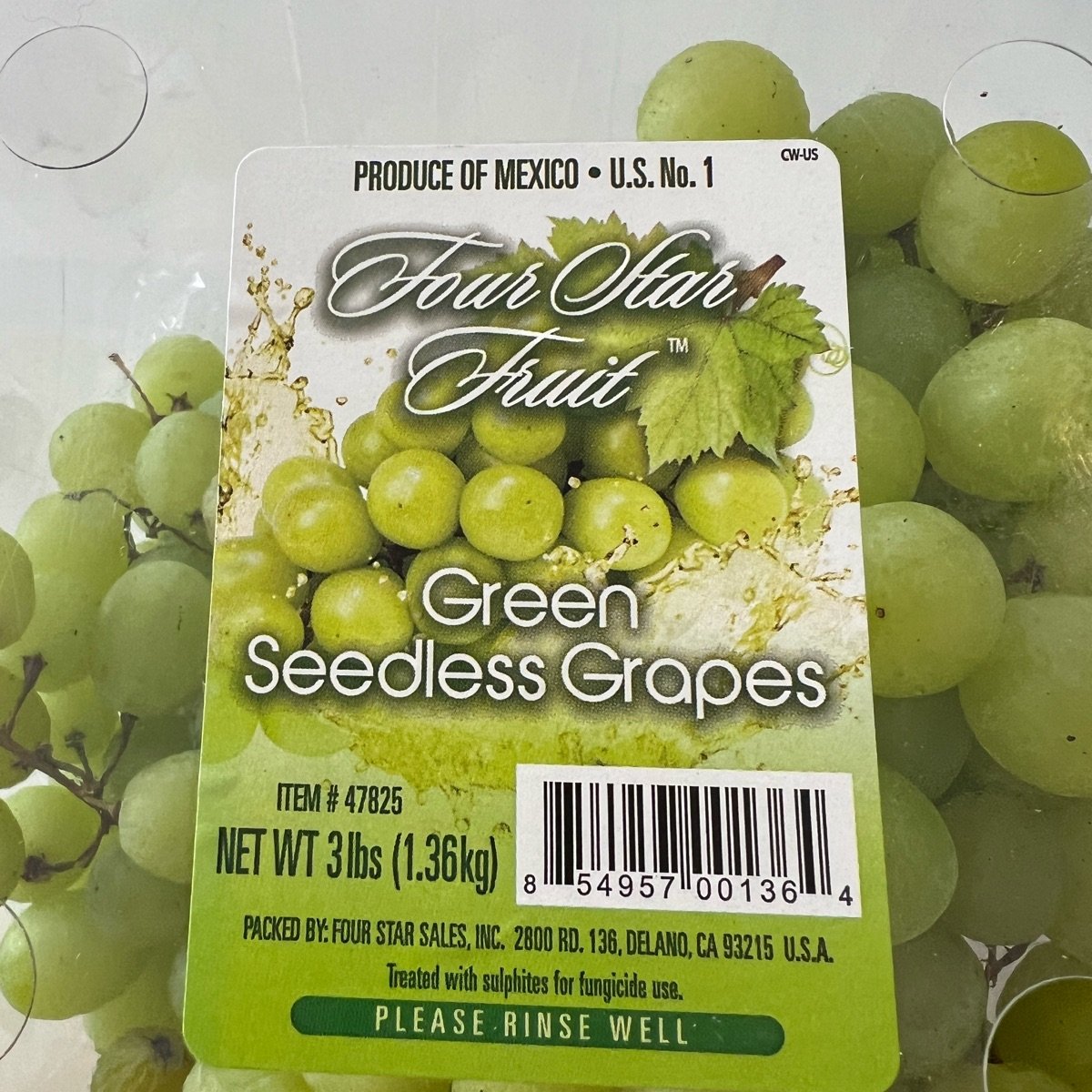 Seedless Green Grapes, 1.36 kg