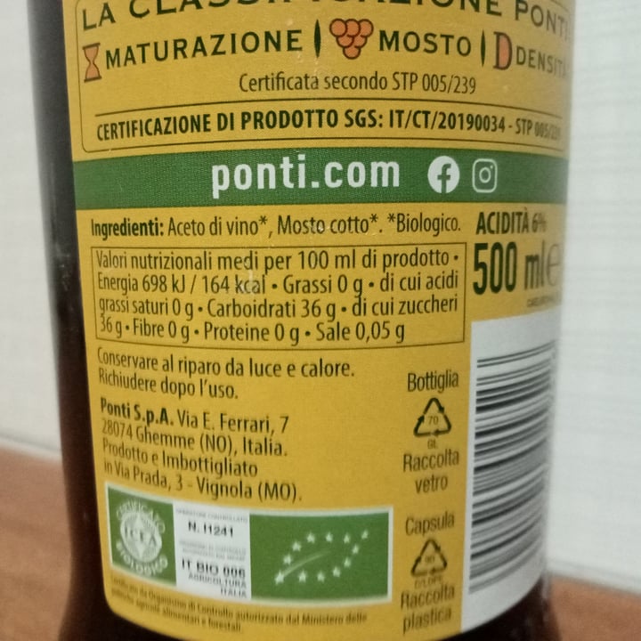 photo of Ponti Aceto balsamico bio shared by @paola81 on  03 Mar 2023 - review