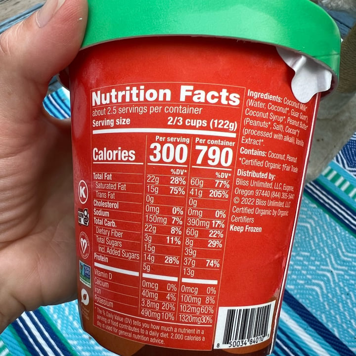 photo of Cosmic Bliss chocolate peanut butter plant-based ice cream shared by @katiewink on  14 Jun 2023 - review