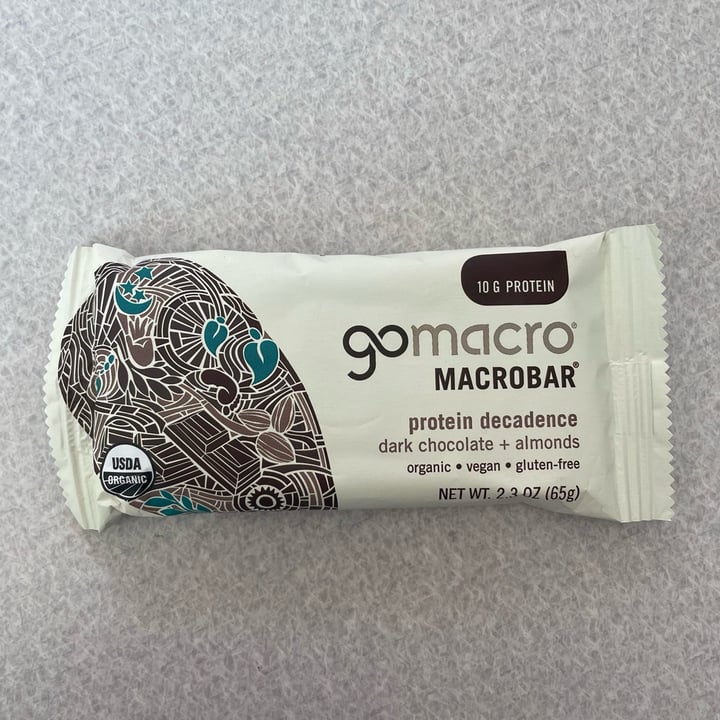 photo of GoMacro Protein Decadence - Dark Chocolate + Almonds shared by @claudiad on  10 May 2023 - review