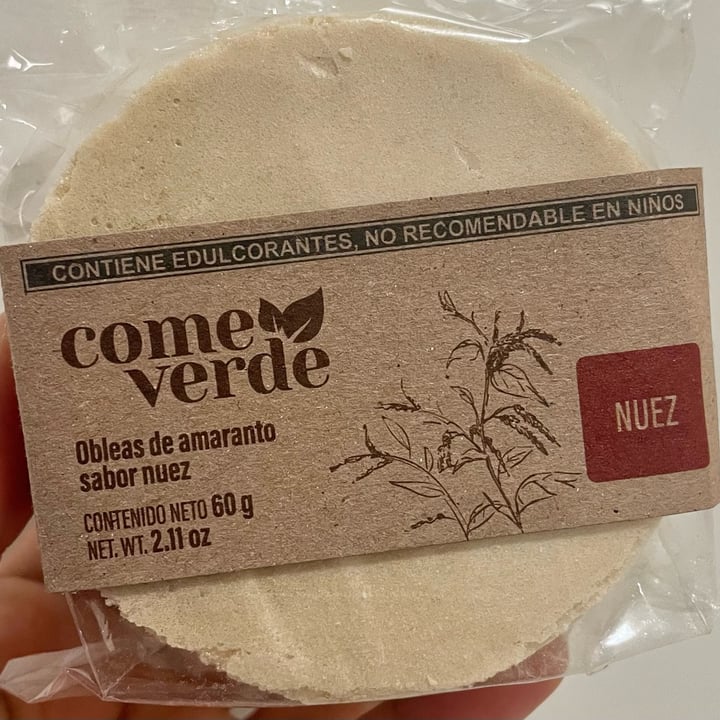 photo of Come Verde Obleas De Amaranto Sabor Nuez shared by @aelisaa on  21 Jan 2023 - review