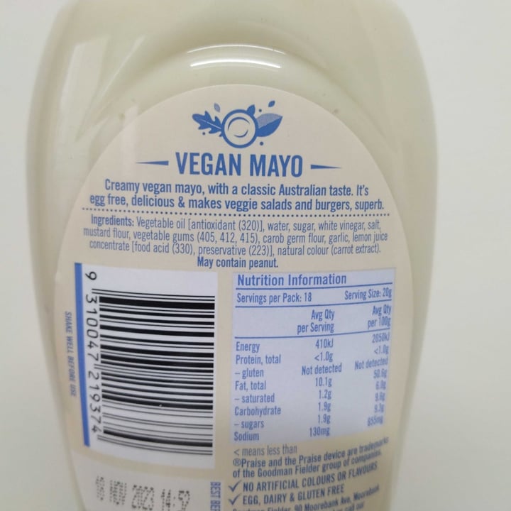 photo of Praise Vegan Mayo shared by @veganadam on  30 Jan 2023 - review