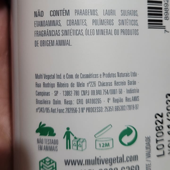 photo of Multi vegetal Shampoo Reconstrução shared by @rosane0207 on  13 May 2023 - review