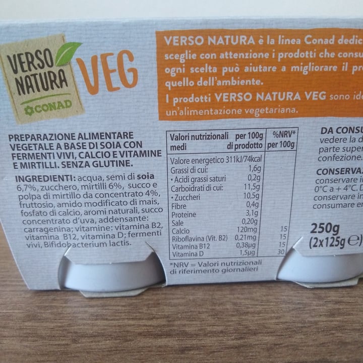 photo of Verso Natura Conad Veg Yogurt Soia Mirtillo shared by @francescovegan on  16 Mar 2023 - review