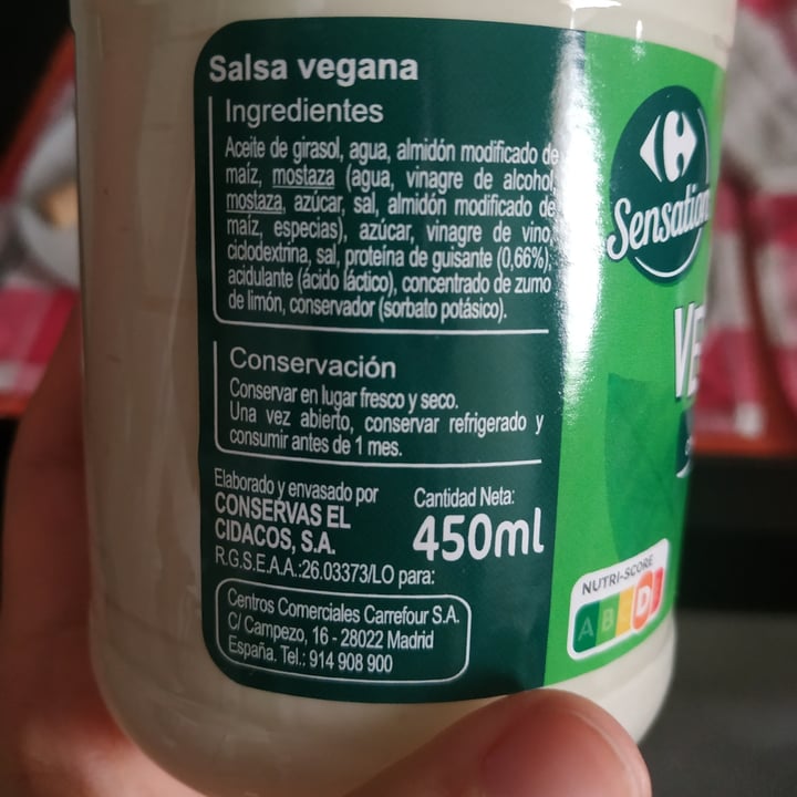 photo of Carrefour Sensation Veganesa shared by @ornitorrincavegana on  21 Jan 2023 - review