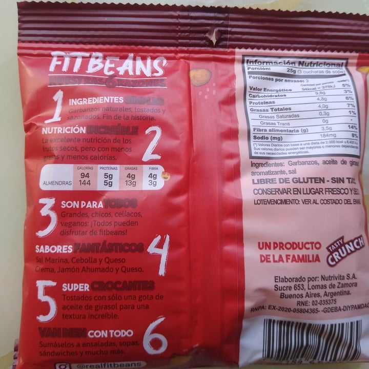 photo of Fitbeans Garbanzos tostados saborizados sabor jamón ahumado shared by @silviov on  06 Feb 2023 - review