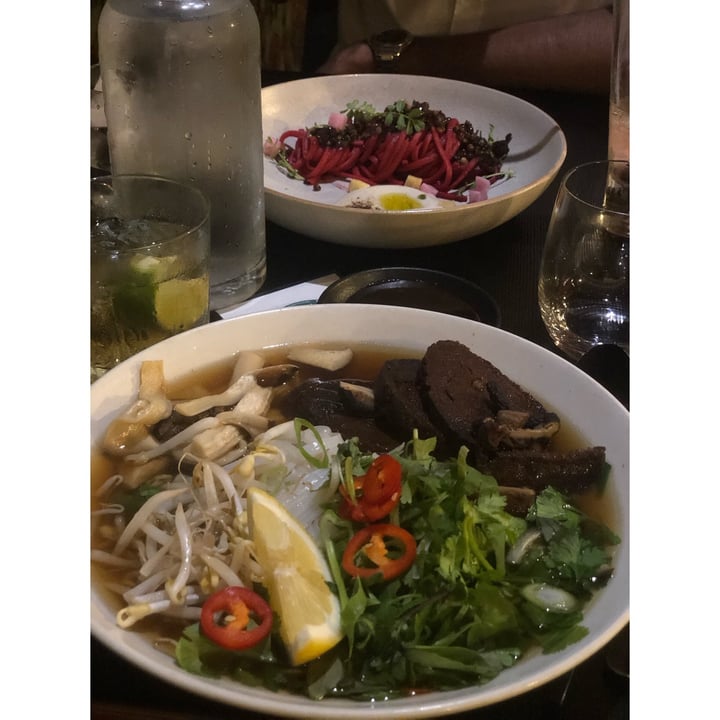 photo of Green Man's Arms Soymilk Ramen and Beetroot Linguine shared by @vegandelish on  27 Jun 2023 - review