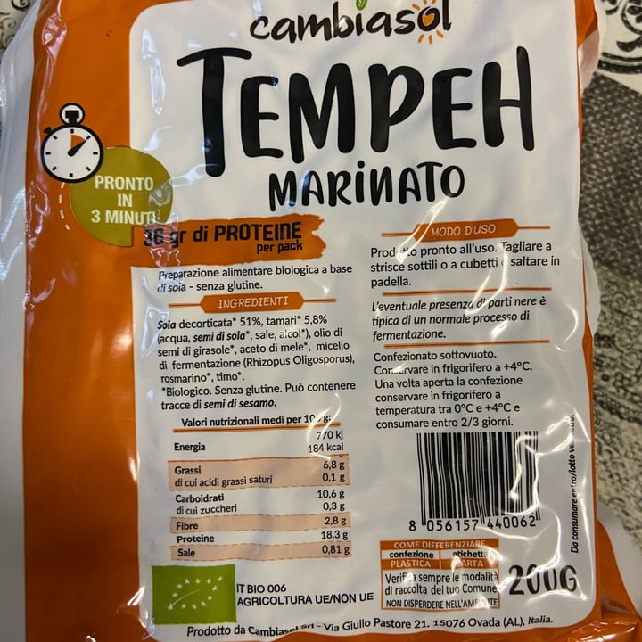 photo of Cambiasol Tempeh Marinato shared by @aledece on  14 Jul 2023 - review