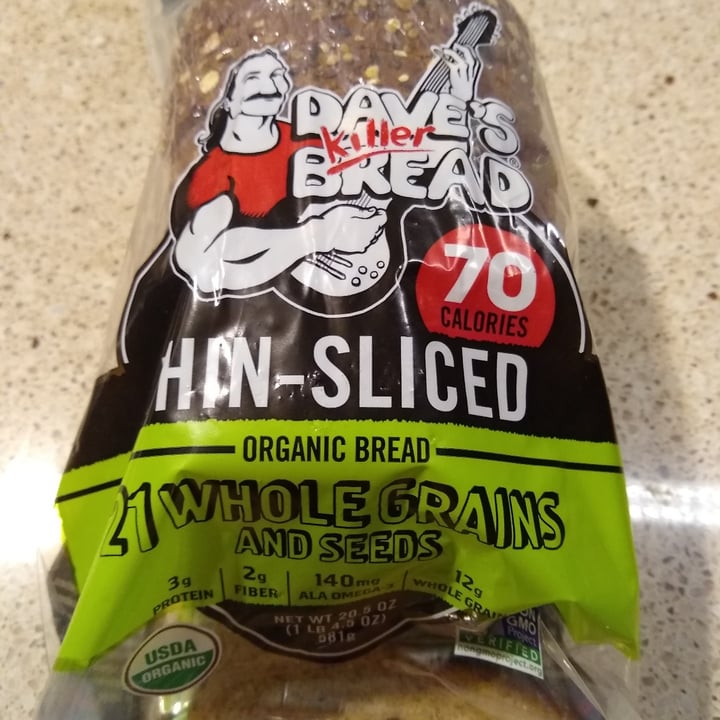 photo of Dave's Killer Bread Thin-Sliced 21 Whole Grains And Seeds shared by @ninetypercent on  23 Dec 2022 - review