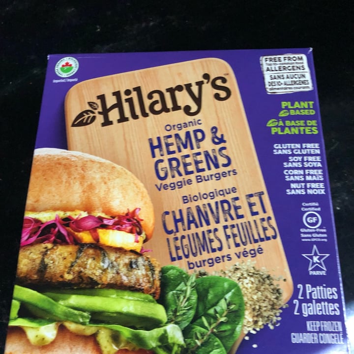 photo of Hilary's Hemp & Greens Veggie Burger shared by @sueprozak on  05 Feb 2023 - review