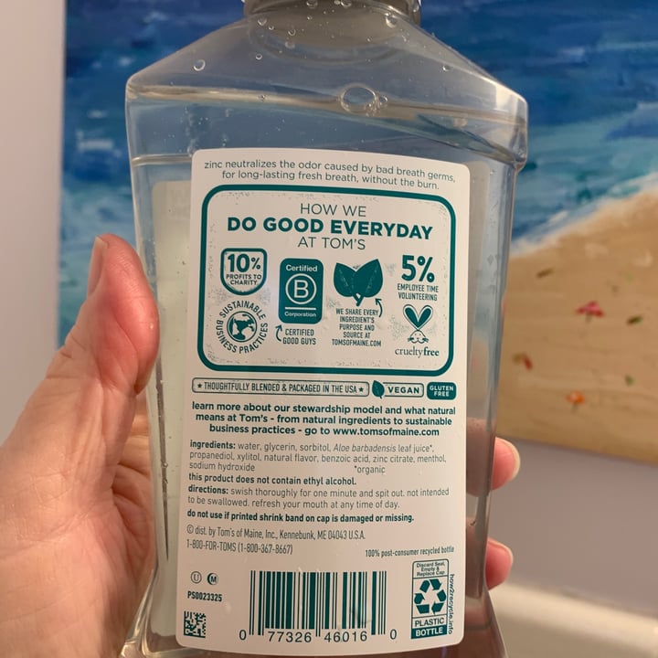 photo of Tom's of Maine Wicked Fresh Cool Mountain Mint Mouthwash shared by @onehungryvegan on  11 Feb 2023 - review