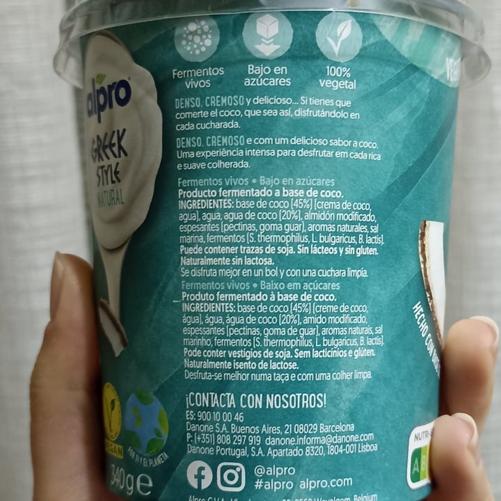 photo of Alpro greek style natural shared by @leiremarcs on  06 Feb 2023 - review