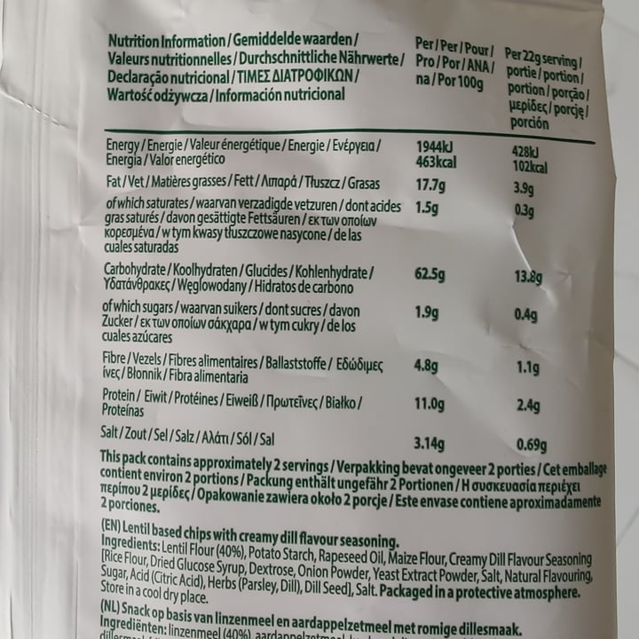 photo of Eat Real Creamy dill lentil chips shared by @lukasser on  30 Mar 2023 - review