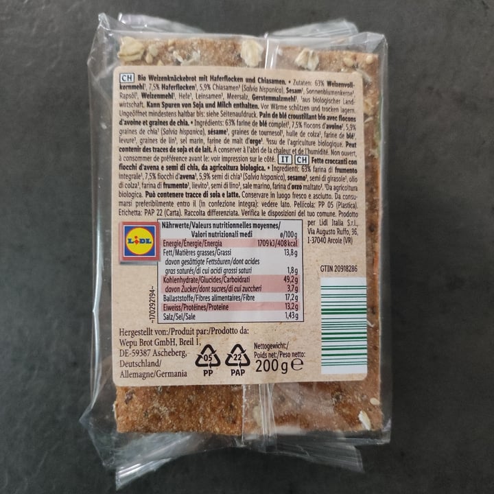 photo of Tastino bio knäckebrot crackers shared by @ilmirko on  22 Jan 2023 - review