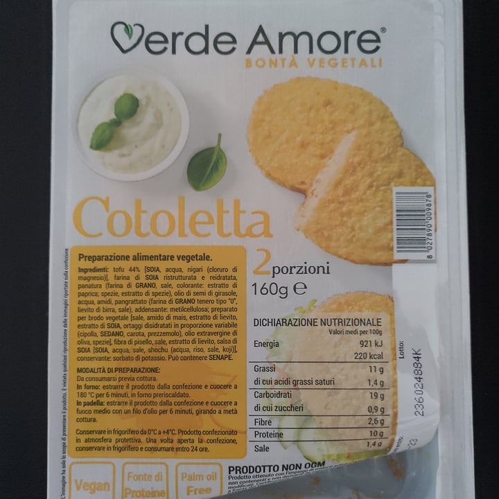 photo of Verde Amore Cotolette vegetali shared by @lilly81 on  20 Feb 2023 - review