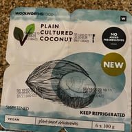 Woolworths Plain Cultured Coconut Yoghurt