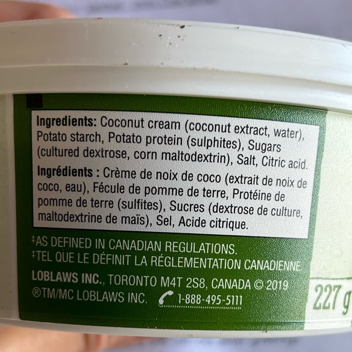 photo of President's Choice Coconut Cream Cheese Style Spread shared by @maryanarch on  13 May 2023 - review