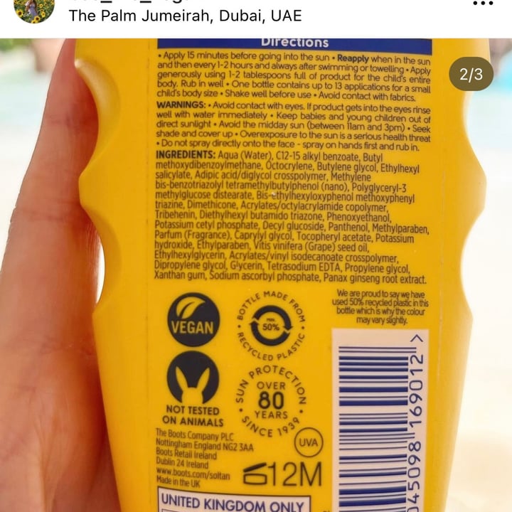 photo of Boots Soltan SPF30 Suncare Spray shared by @beatricemaee on  15 Jan 2023 - review