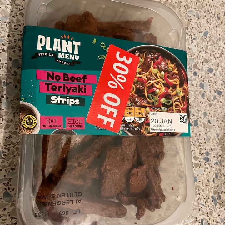 photo of Plant Menu No beef teriyaki strips shared by @missykab on  06 Mar 2023 - review
