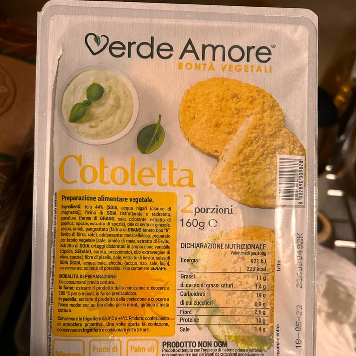 photo of Verde Amore Cotolette vegetali shared by @silvietta on  07 May 2023 - review