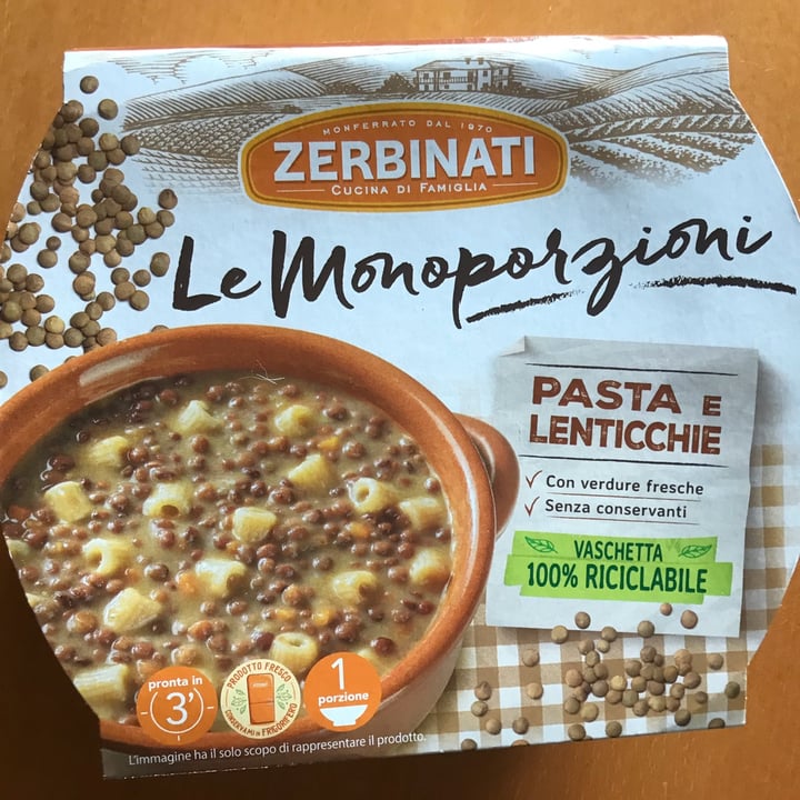 photo of Zerbinati le monoporzioni Pasta E Lenticchie shared by @laura-pina on  26 Dec 2022 - review