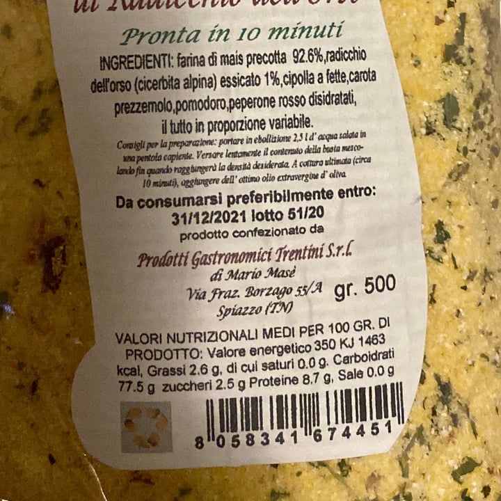 photo of La Bottega del Fra' Farina per polenta con radicchio dell’orso shared by @tinissa on  19 Mar 2023 - review