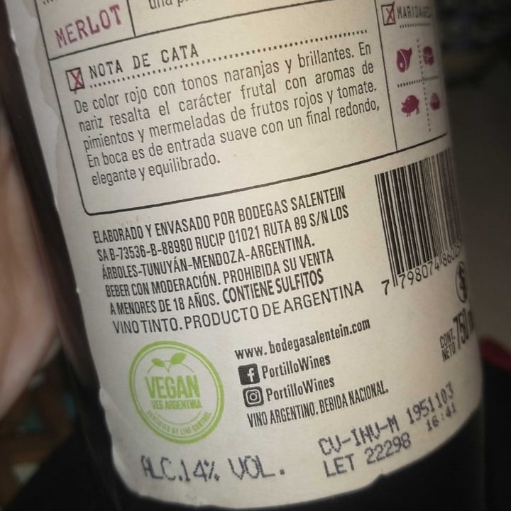 photo of Portillo Portillo Merlot shared by @milamassaro on  11 Jun 2023 - review