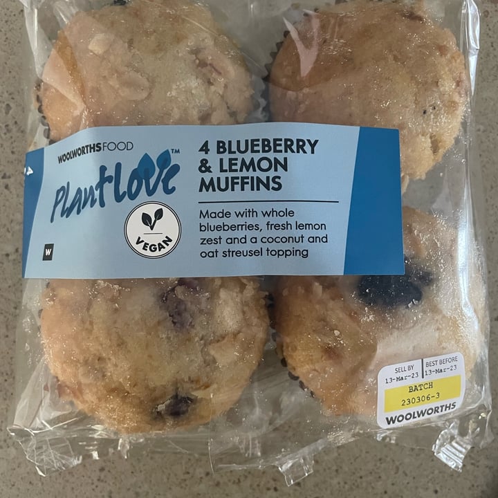 photo of Woolworths Food 4 Blueberry & Lemon Muffins shared by @nadsb on  10 Mar 2023 - review