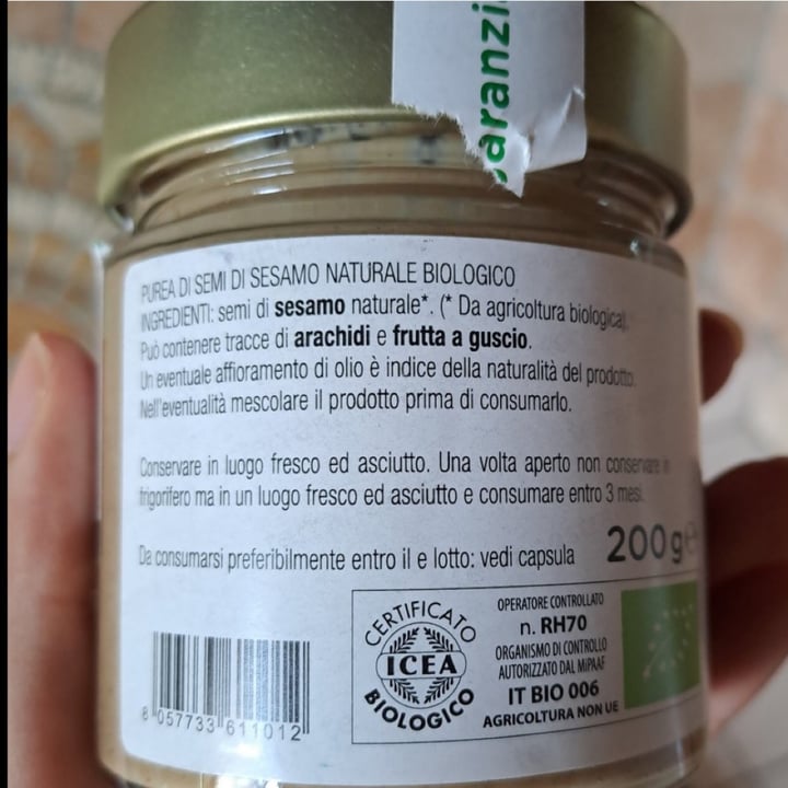 photo of Fatti per bene terranostra vegan Tahin scuro shared by @violatopvegetarian on  21 Jul 2023 - review