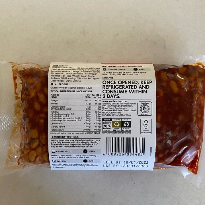 photo of Woolworths Food BBQ Tempeh shared by @neale on  17 Jan 2023 - review