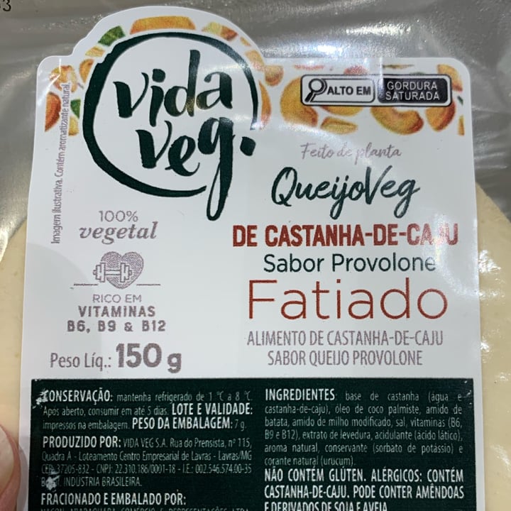 photo of Vida Veg QueijoVeg de Castanha de Caju sabor Provolone - Fatiado shared by @vimauro on  03 Jul 2023 - review