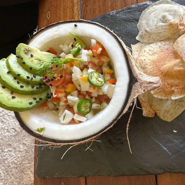 photo of BIO Restaurante de Hotel Xcaret ceviche de coco shared by @majesticvegan on  31 May 2023 - review