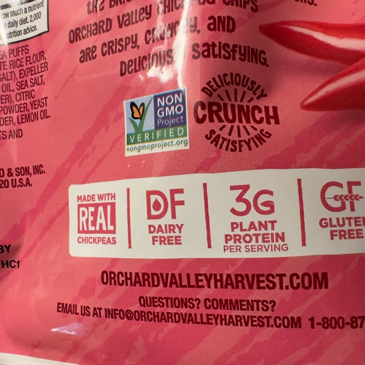 photo of Orchard valley harvest Chickpea Chips Red Chili Pepper with Citrus shared by @berryveganplanet on  04 Aug 2023 - review