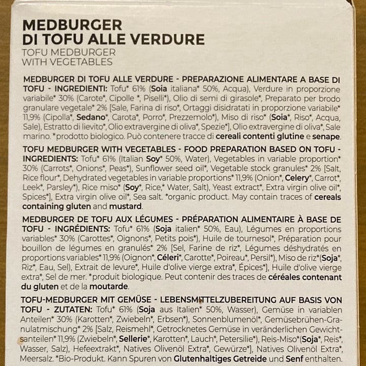 photo of Mediterranea BioVeg Medburger di Tofu alle Verdure shared by @watage on  23 Apr 2023 - review