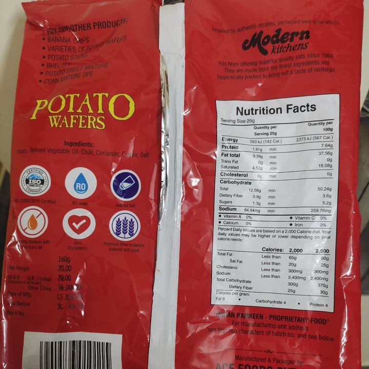 photo of Modern kitchens Potato Wafers shared by @keerthan20 on  12 Feb 2023 - review