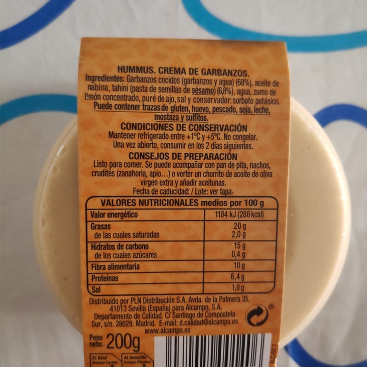 photo of Auchan Hummus receta clásica shared by @lafleur on  30 Mar 2023 - review