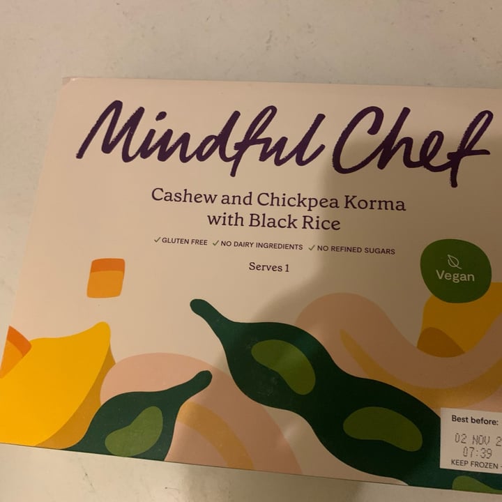 photo of Mindful Chef Cashew chickpea korma with black rice shared by @claudiascarabusci on  12 Feb 2023 - review