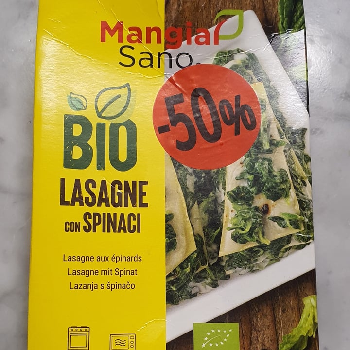photo of Mangiar Sano bio lasagne con spinaci shared by @gigiavegan on  31 May 2023 - review
