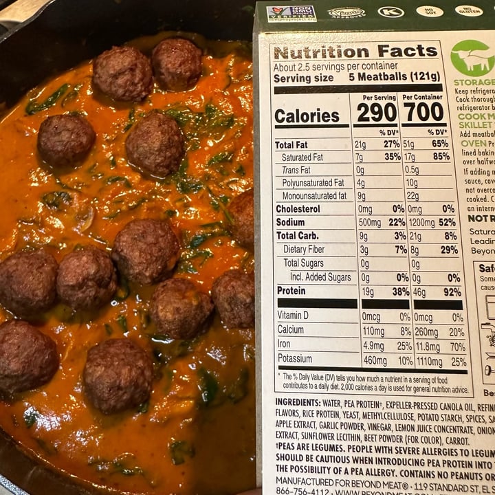 photo of Beyond Meat Beyond Meatballs Italian Style shared by @berryveganplanet on  15 Feb 2023 - review