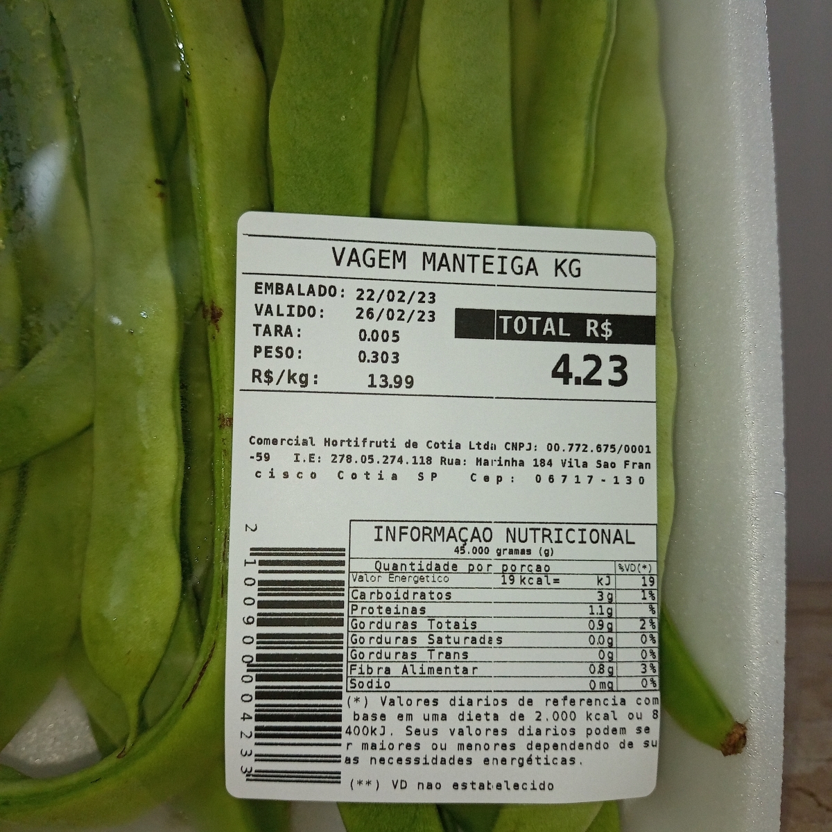 Vagem Manteiga from Sacolão da Saúde - Vegan Product Reviews & Ratings ...