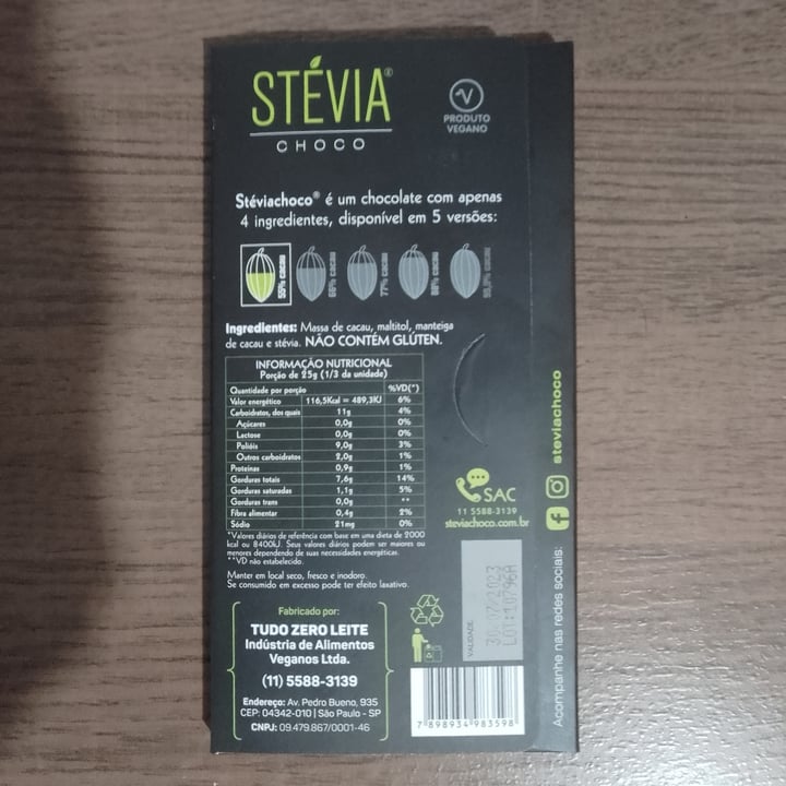 photo of Steviachoco Stévia Choco 55% Cacau shared by @yuuko on  02 Mar 2023 - review