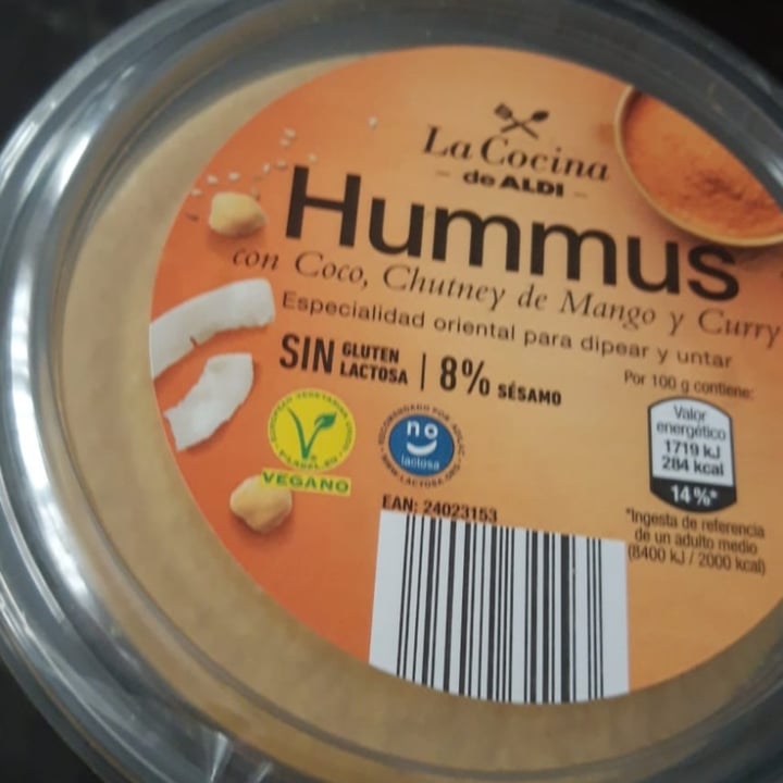 photo of La Cocina de Aldi Hummus con Coco, chutney de Mango y curry shared by @vanessaprats on  27 Dec 2022 - review